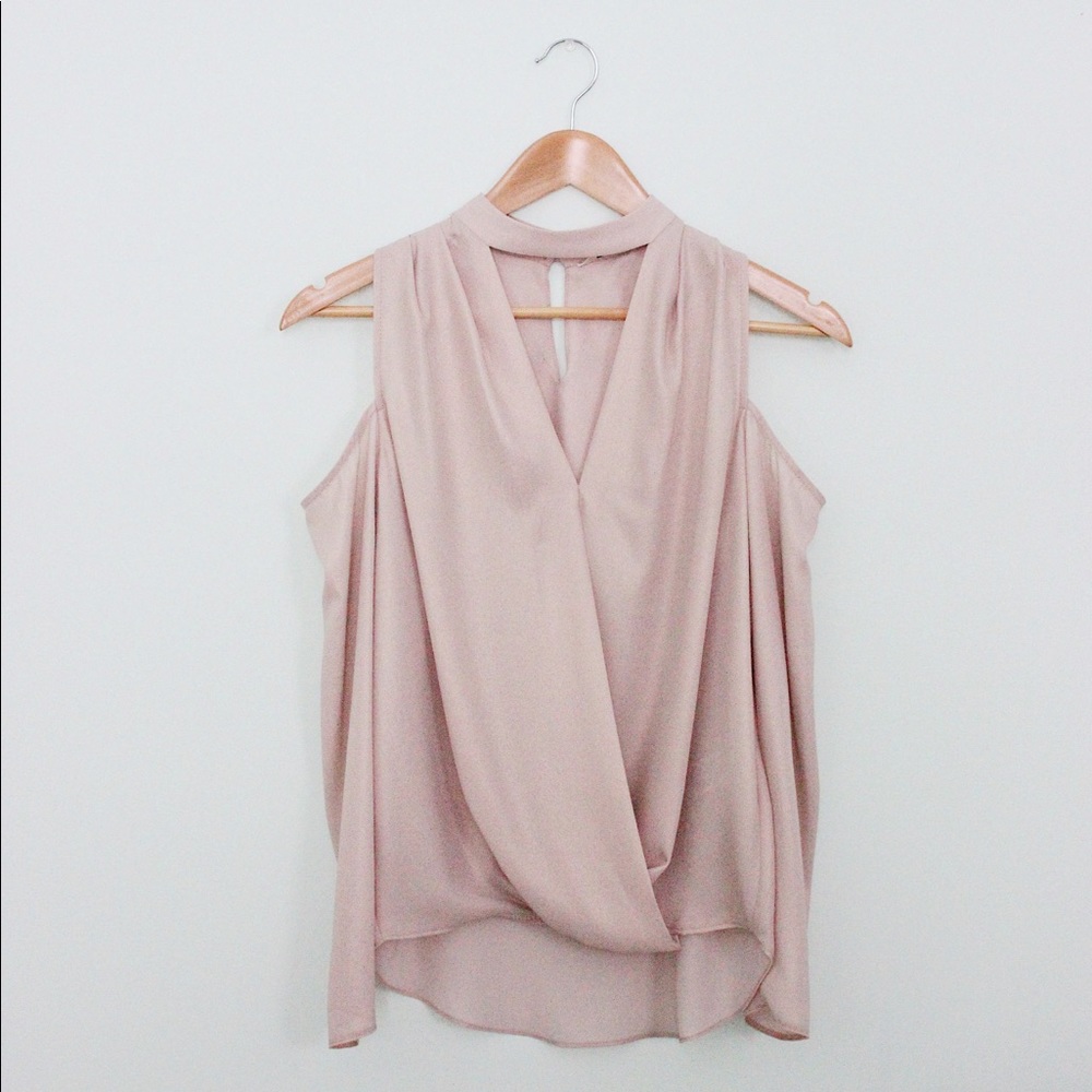 Miss Selfridge Blush Cold Shoulder Top